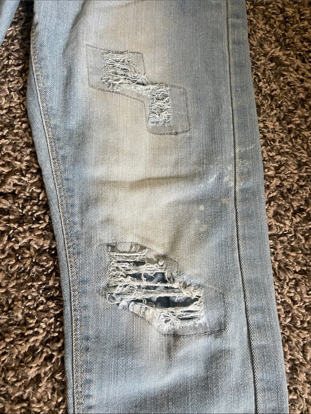 Denizen from Levi's Faded Light Blue Distressed White Washed Girls Jeans
